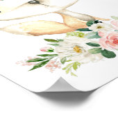 Baby Fox, Woodland Animals, Boho, Roze Flowers Poster (Hoek)