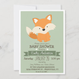 Baby Fox, Woodland Baby shower of Sprinkle Kaart