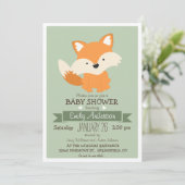 Baby Fox, Woodland Baby shower of Sprinkle Kaart (Staand voorkant)