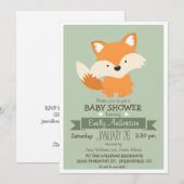 Baby Fox, Woodland Baby shower of Sprinkle Kaart (Voorkant / Achterkant)