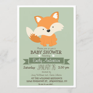 Baby Fox, Woodland Baby shower of Sprinkle Kaart