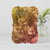  baby Fox Woodland baby shower uitnodiging (Staand voorkant)