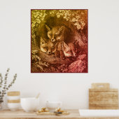  baby Fox Woodland Smart Foxes  boek Poster (Keuken)