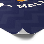 Baby Fox Wreath Personalized Nursery Artwork - Boy Poster (Hoek)