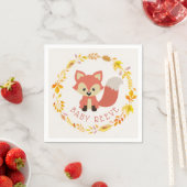 Baby Fox Wreath Woodland Animals Baby shower Servet (Insitu)