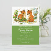 Baby Foxes Twins Baby shower Invitation Kaart (Staand voorkant)