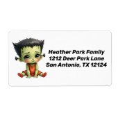 Baby Frankenstein Return Address Label (Voorkant)