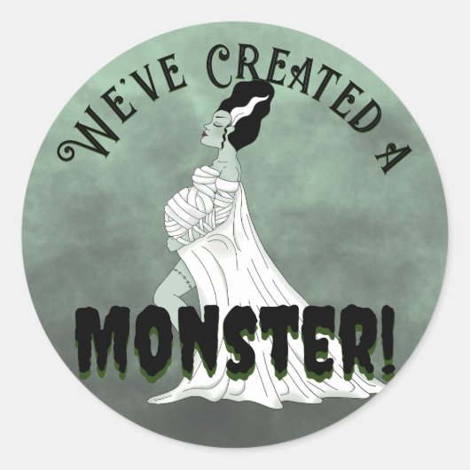 Baby Frankenstein Ronde Sticker (Voorkant)