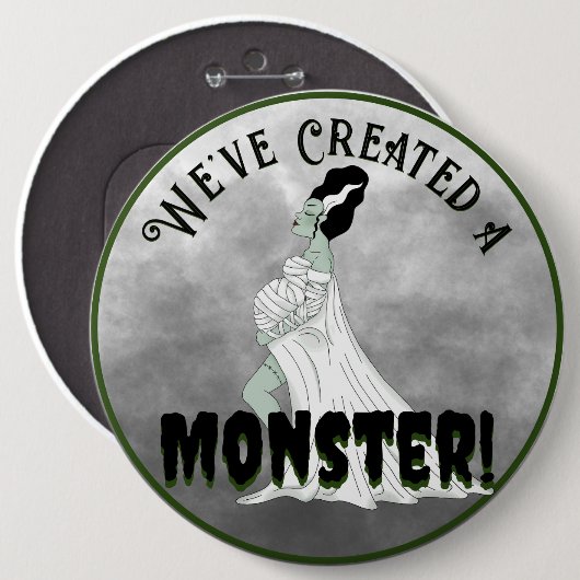 Baby Frankenstein Shower Ronde Button 6,0 Cm (Voorkant /achterkant)