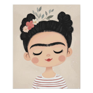 Baby Frida Muurkunst, Cute Kinderkamer Decoratie S