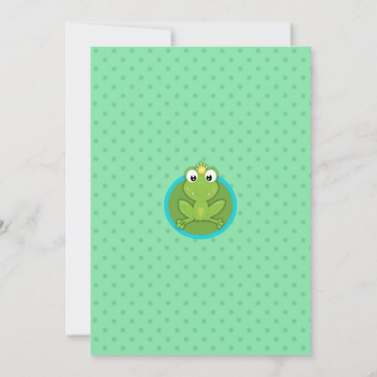 BABY FROG 1ST BIRTHDAY INVITATION SJABLOON KAART (Achterkant)
