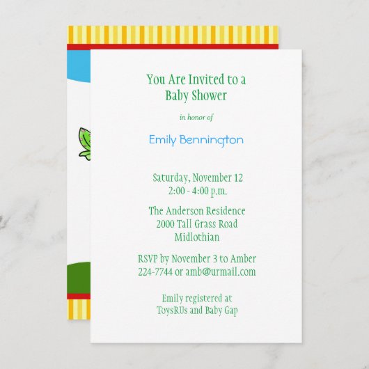 Baby Frogs Baby shower Uitnodiging (Voorkant / Achterkant)