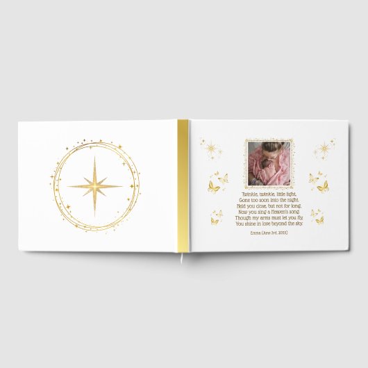 Baby Funeral Memorial gepersonaliseerd gastenboek (Volledig)