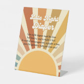 Baby Game 70s Baby shower Bohemen Baby shower Reclamebord Met Voetstuk (Voorkant)