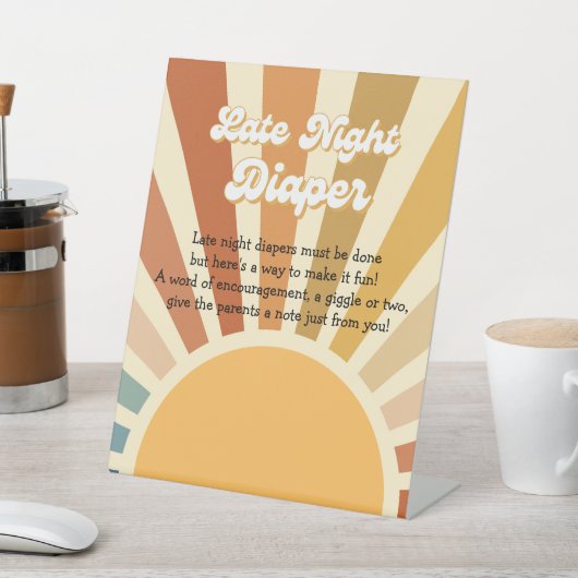 Baby Game 70s Baby shower Bohemen Baby shower Reclamebord Met Voetstuk (Insitu)