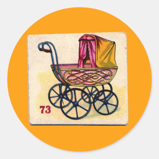 Baby-game-kaart Ronde Sticker (Voorkant)