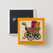  Baby-game-kaart Vierkante Button 5,1 Cm (Voorkant /achterkant)