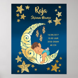 Baby Ganesha met maan en sterren Poster
