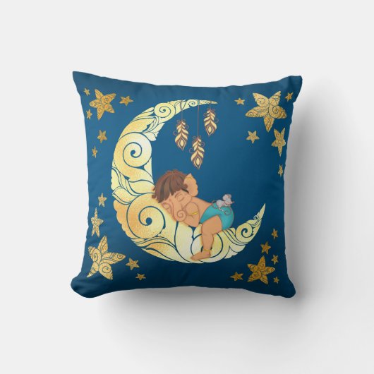 Baby Ganesha sleeping amongst the moon and stars Kussen (Voorkant)