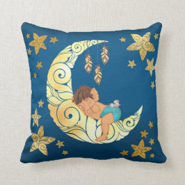 Baby Ganesha sleeping amongst the moon and stars Kussen