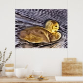 baby ganzenschilderij poster (Keuken)