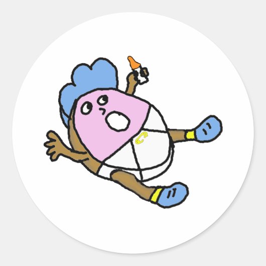 Baby gearomatiseerde donut ronde sticker (Voorkant)