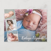 Baby Geboorte Aankondiging & Dank u Fotocollage Briefkaart (Voorkant)
