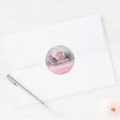 Baby Geboorte Aankondiging Gepersonaliseerde foto Ronde Sticker (Envelop)