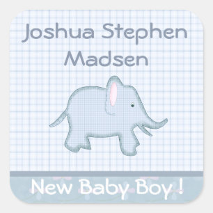Baby Geboorte Aankondiging Olifant Sticker