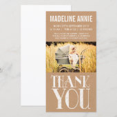 Baby Geboorte Bedankt Fotokaarten Rustic Burlap (Voorkant / Achterkant)