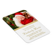 Baby Geboorte Elegant Goud Script Vakantie Magneet (Rechterzijde)
