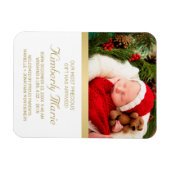 Baby Geboorte Elegant Goud Script Vakantie Magneet (Horizontaal)