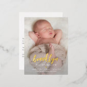 Baby geboorte- en aankondiging Briefkaart geborste (Voorkant / Achterkant)