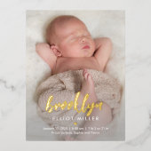 Baby geboorte- en aankondiging Briefkaart geborste (Voorkant)