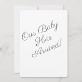 Baby geboorte Foto grijs Onze Baby Aankondiging (Achterkant)