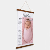 Baby Geboorte Foto Hangend Wandkleed (Gebogen)