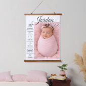 Baby Geboorte Foto Hangend Wandkleed (Slaapkamer)