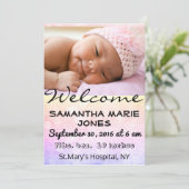 Baby geboorte, meisje of jongen aanpassen aankondiging (Staand voorkant)