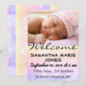 Baby geboorte, meisje of jongen aanpassen aankondiging (Voorkant / Achterkant)