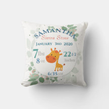 Baby geboorte met Giraffe en gelede bladeren