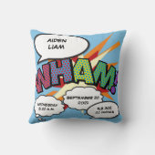 Baby Geboorte Statistieken Kleurrijk Plezierig Str Kussen (Achterkant)