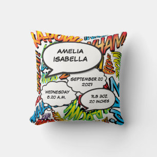 Baby Geboorte Statistieken Stripboek Pop Art Aande Kussen
