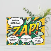 Baby Geboorte Statistieken Stripboek Pop Art Aanko Kaart (Staand voorkant)