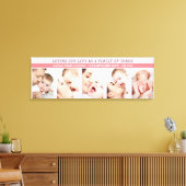 Baby Geboorte Stats 5 Foto Collage Familie van 3 R Canvas Afdruk (Insitu (Woonkamer))