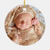 Baby Geboorte Stats Dier Baby Eerste Kerstmis Keramisch Ornament (Achterkant)