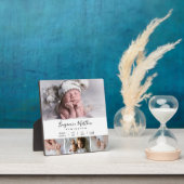 Baby geboorte Stats Four Photo Collage Plaque Fotoplaat (Insitu)