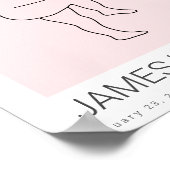 Baby geboorte Stats Personated Poster - roze (Hoek)