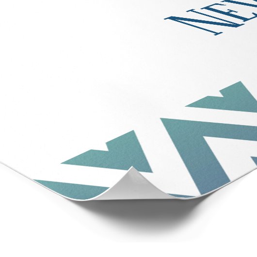 Baby geboorte Stats Sign Elephant Blue & Green Poster (Hoek)