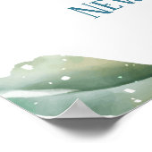 Baby geboorte Stats Sign Elephant Blue & Green Poster (Hoek)