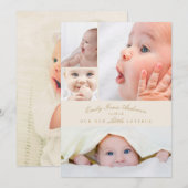 Baby Geboorteaankondiging 5 Collage Little Love Bu Feestdagenkaart (Voorkant / Achterkant)